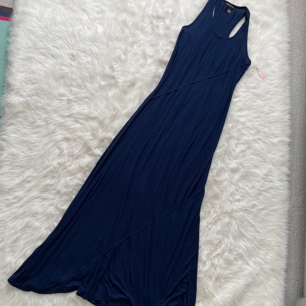 Victoria's Secret Blue Semi sheer lightly ribbed jersey Dress, Racerback Medium
